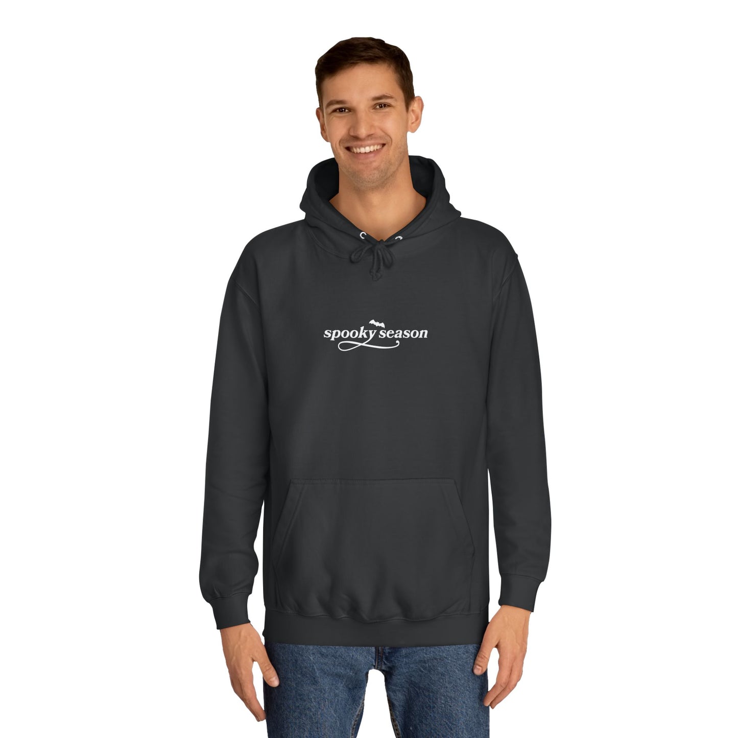 Spooky Season Unisex College Hoodie, Halloween Sweatshirt, Ghost Print Hoodie, Cozy Fall Apparel, Casual College Wear