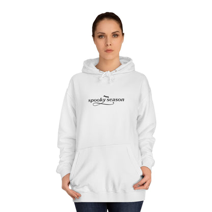 Spooky Season Unisex College Hoodie, Halloween Sweatshirt, Ghost Print Hoodie, Cozy Fall Apparel, Casual College Wear