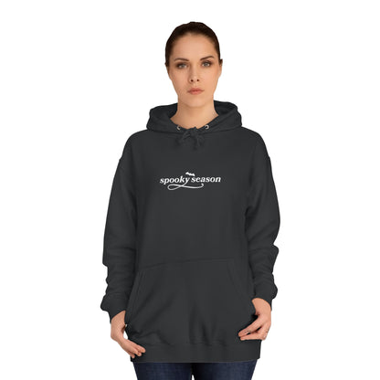 Spooky Season Unisex College Hoodie, Halloween Sweatshirt, Ghost Print Hoodie, Cozy Fall Apparel, Casual College Wear